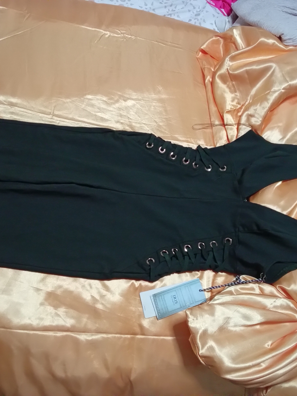 iris Green Lace-Up Side Jumpsuit